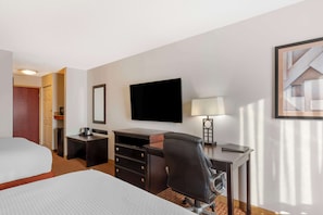 Standard Room, 2 Queen Beds, Non Smoking, Refrigerator & Microwave | Desk, laptop workspace, iron/ironing board, rollaway beds