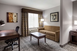 Suite, 1 King Bed, Non Smoking, Refrigerator & Microwave | 1 bedroom, desk, iron/ironing board, free WiFi