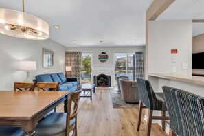 Townhome, 2 Bedrooms | Living area | TV, fireplace