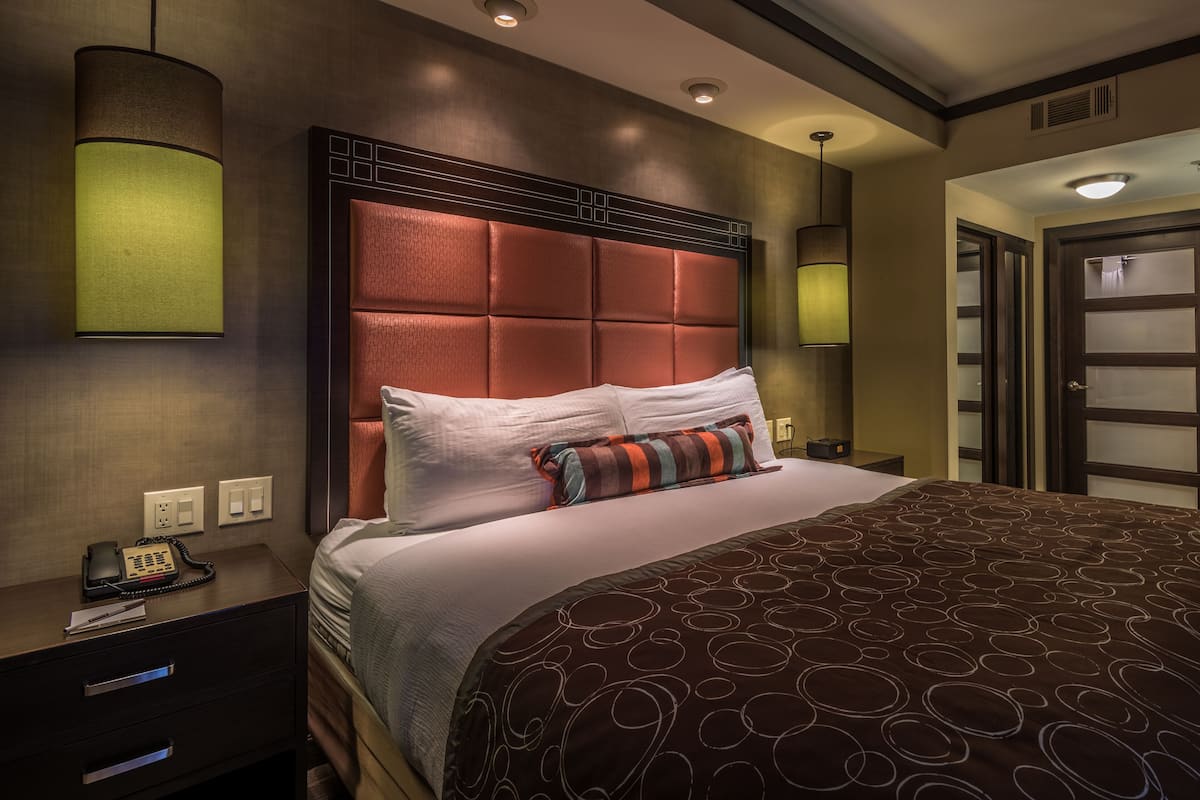 In-room safe, desk, laptop workspace, blackout curtains