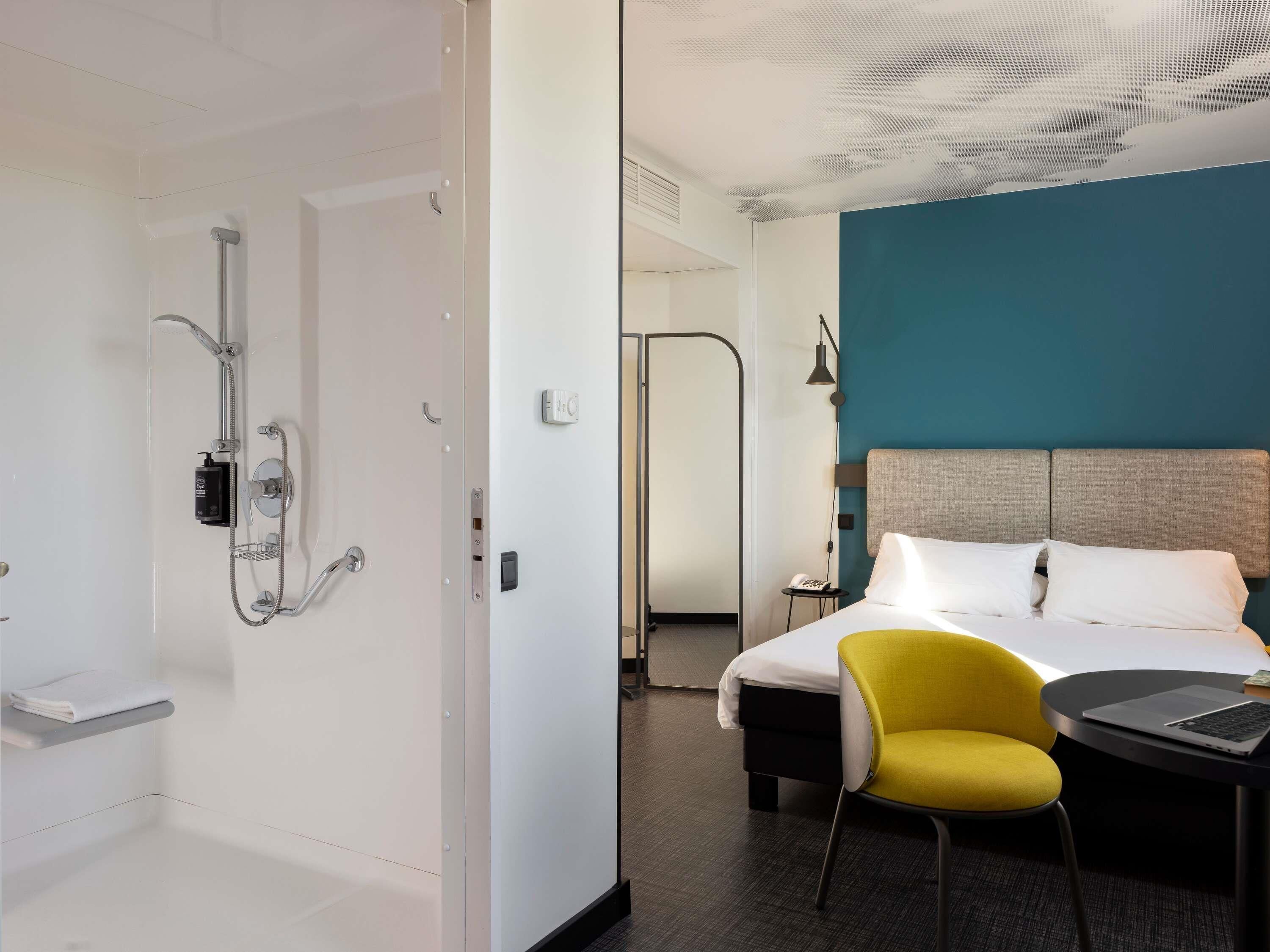 premium bedding, desk, blackout curtains, soundproofing