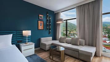 In-room safe, desk, laptop workspace, soundproofing