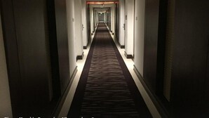 A long, narrow hotel corridor with a carpeted floor and doors on both sides. - Royal Orchid Central Pune (Pune)