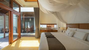 Superior Pool Villa, 1 Bedroom | Minibar, in-room safe, individually decorated, desk