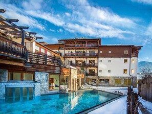 Indoor pool, outdoor pool, open 7:30 AM to 7 PM, pool umbrellas