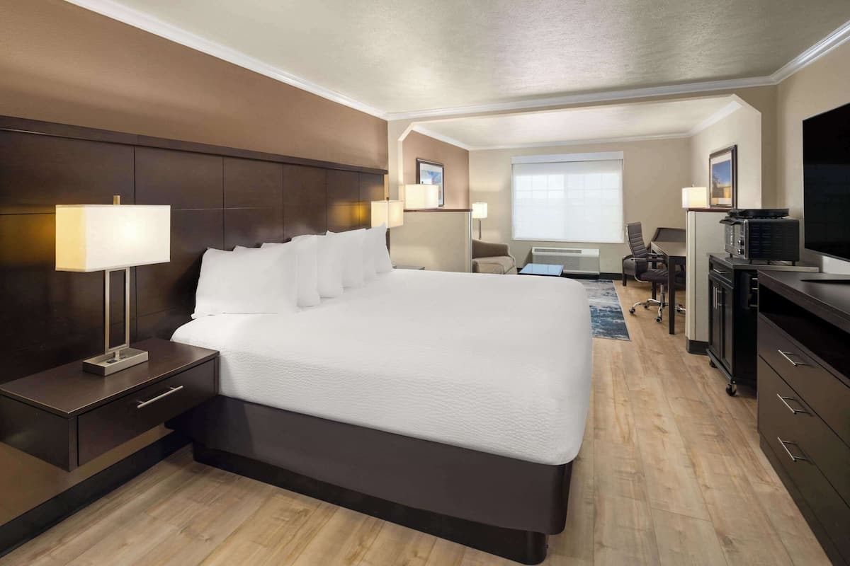 Studio Suite, 1 King Bed, Non Smoking | In-room safe, desk, blackout drapes, iron/ironing board