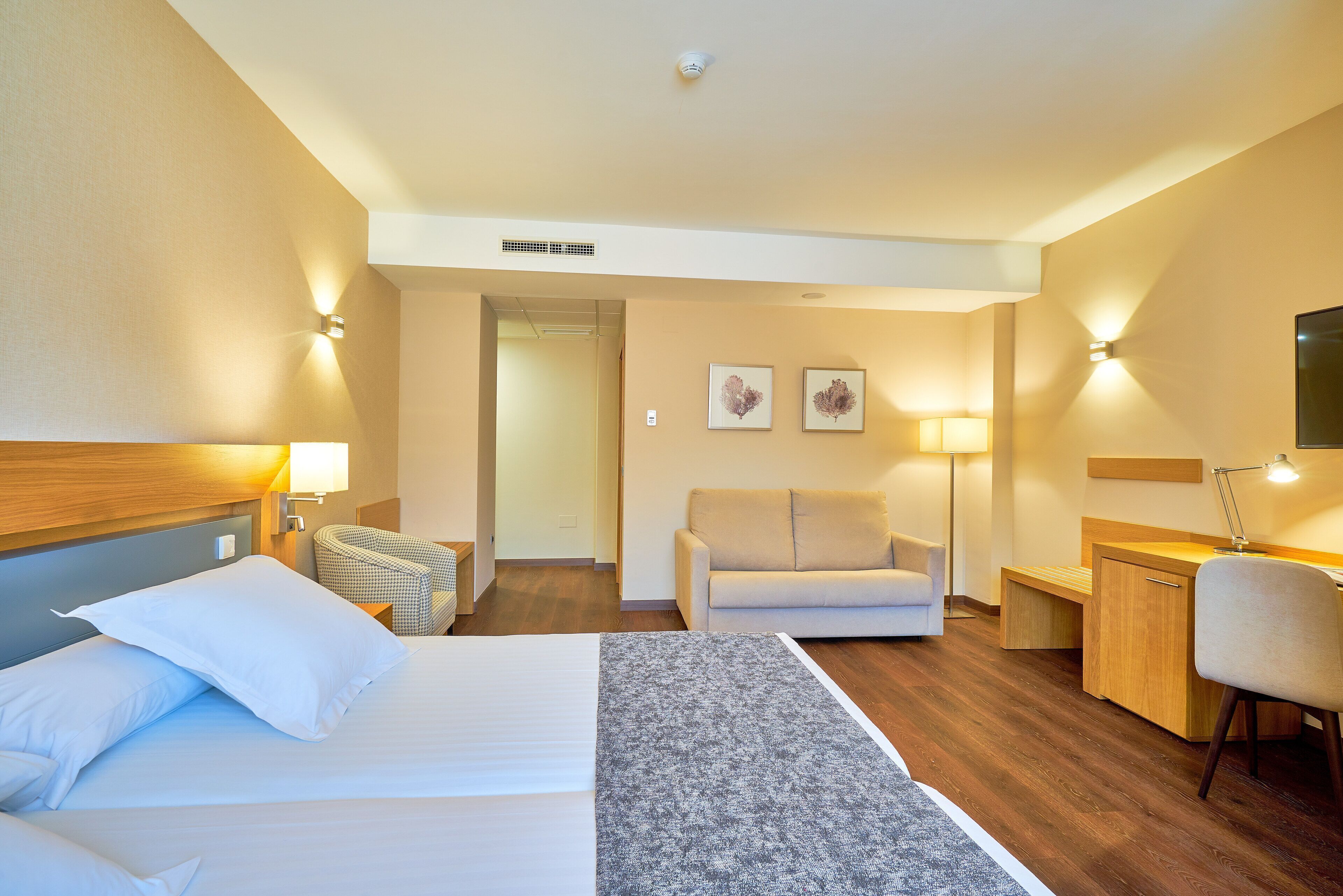 Ropa de cama hipoalergénica, edredón y minibar 