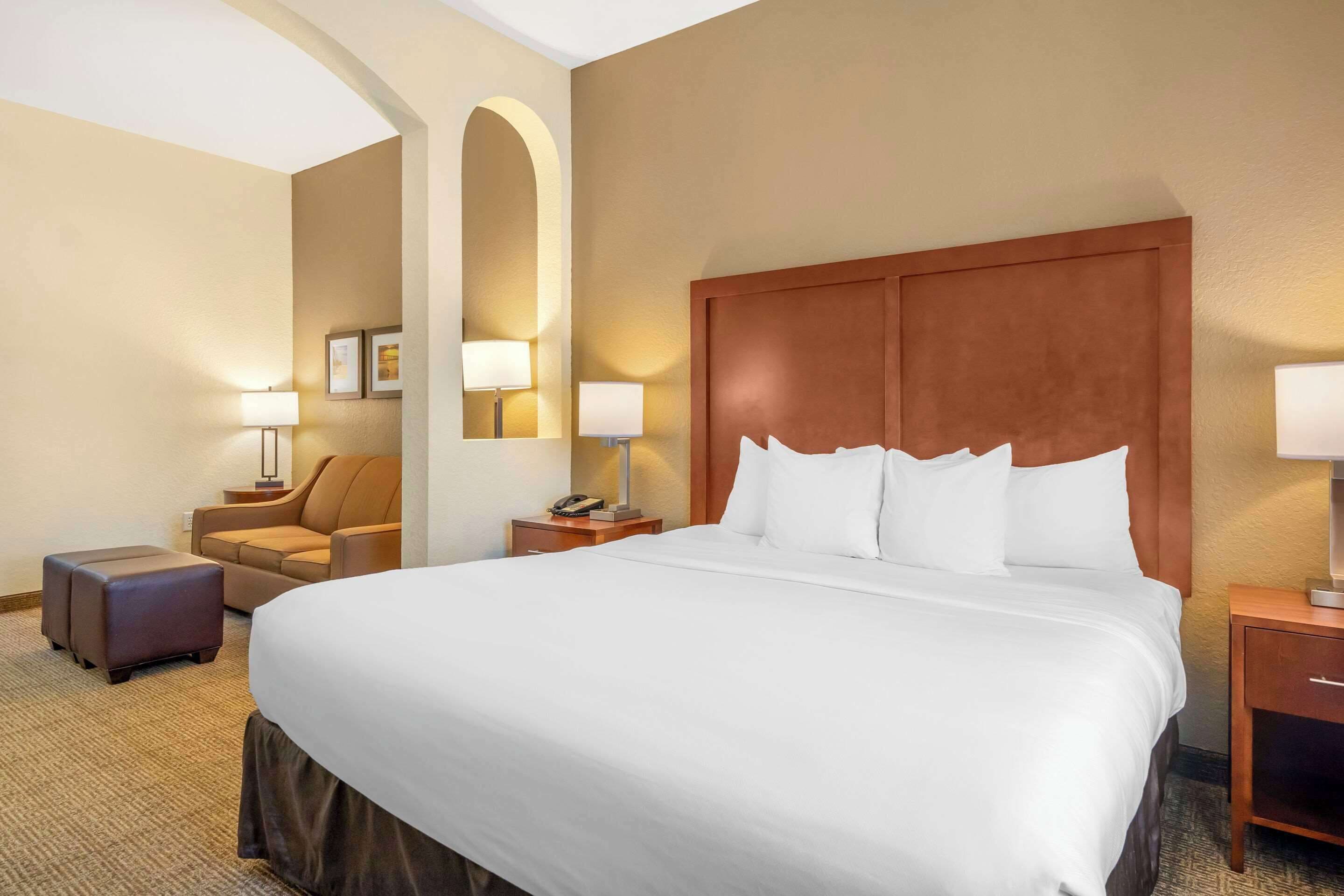 suite, 1 king bed with sofa bed, non smoking | desk, blackout curtains, iron/ironing board, rollaway beds