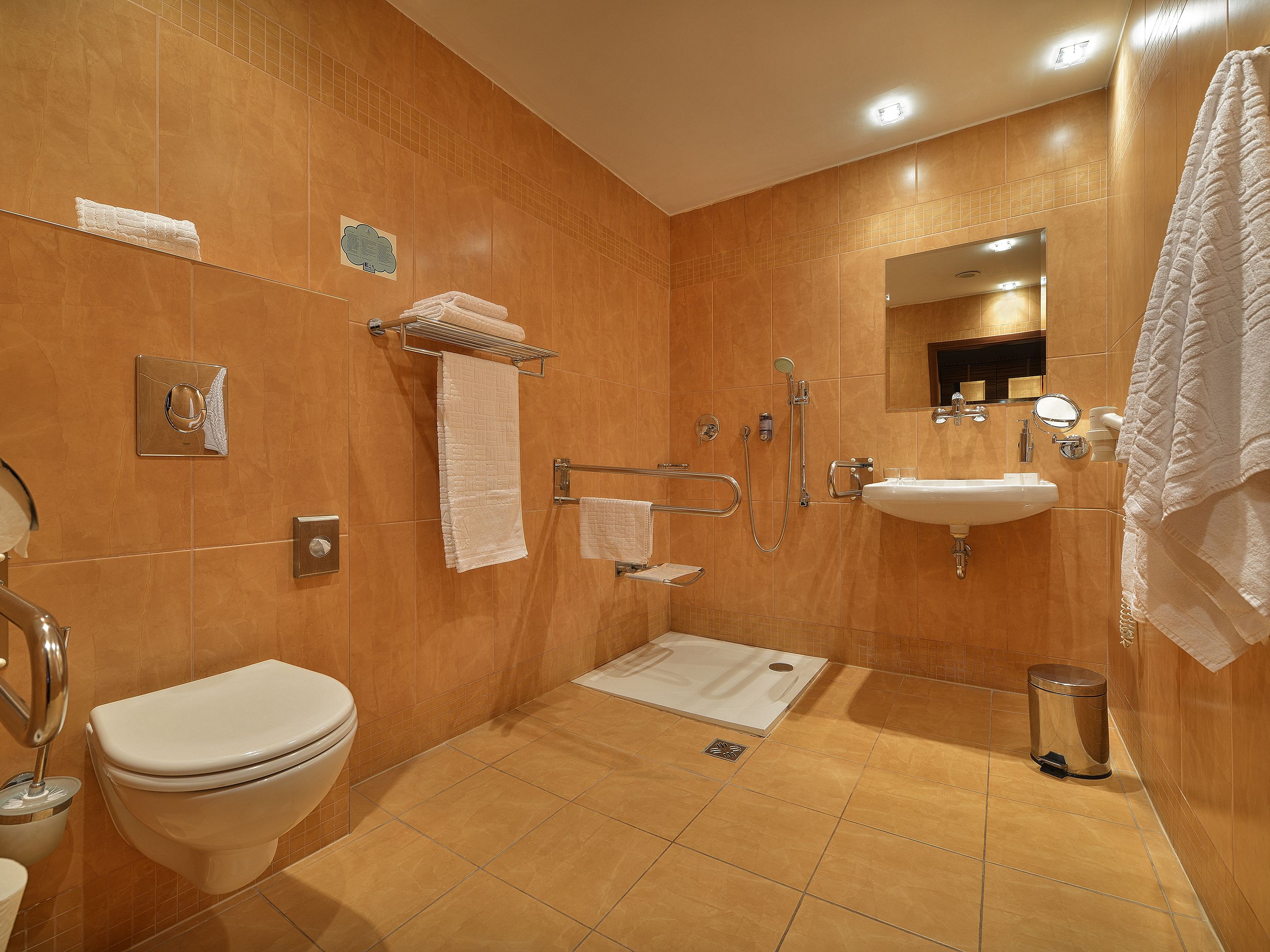 double or twin room | bathroom | hair dryer, heated floors, towels, soap