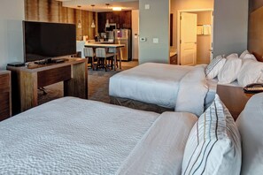 Studio, 2 Queen Beds | Pillowtop beds, in-room safe, desk, iron/ironing board