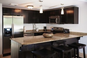 Microwave, coffee/tea maker, toaster, paper towels