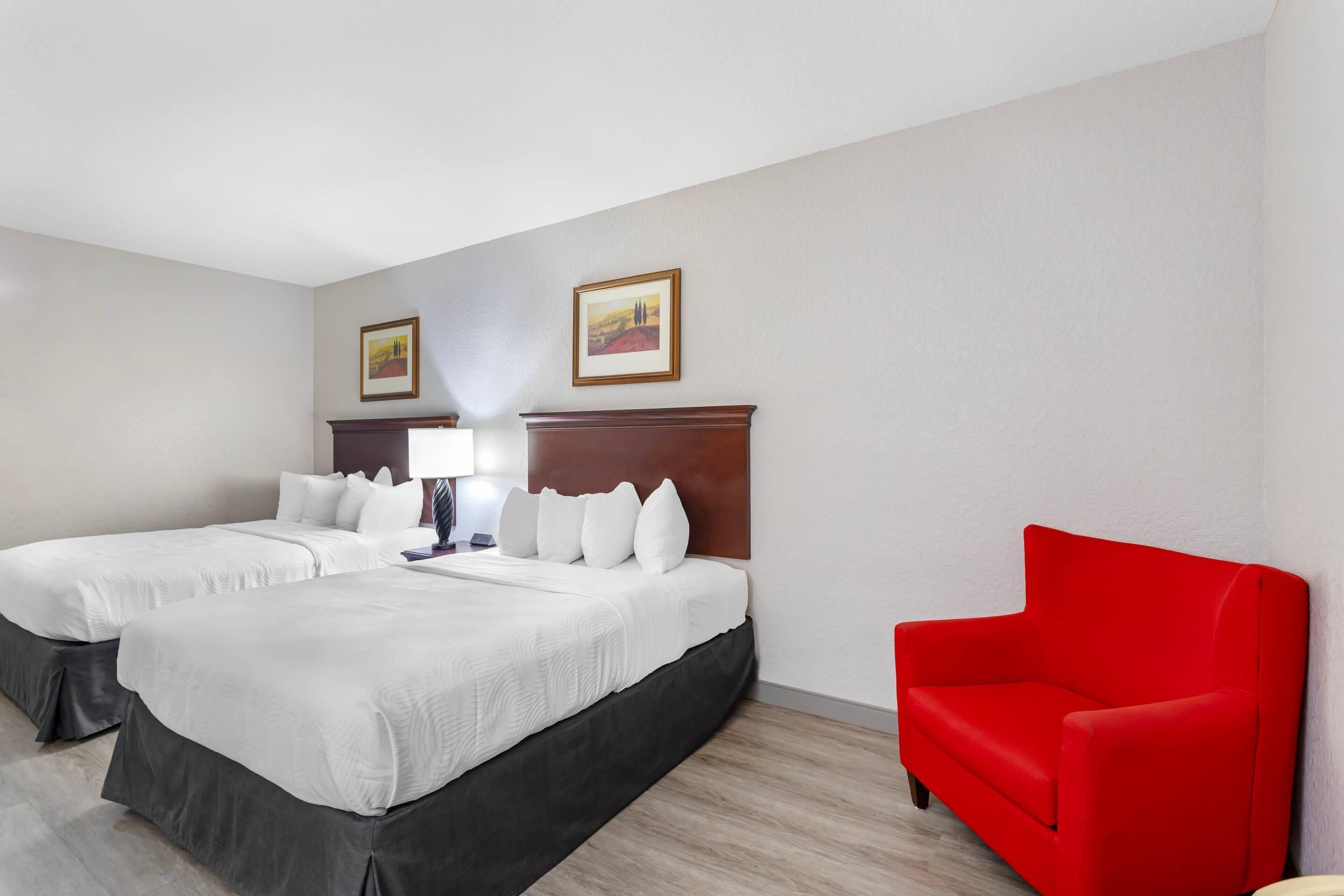 Premium bedding, desk, blackout curtains, iron/ironing board