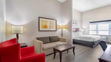 Premium bedding, desk, blackout curtains, iron/ironing board