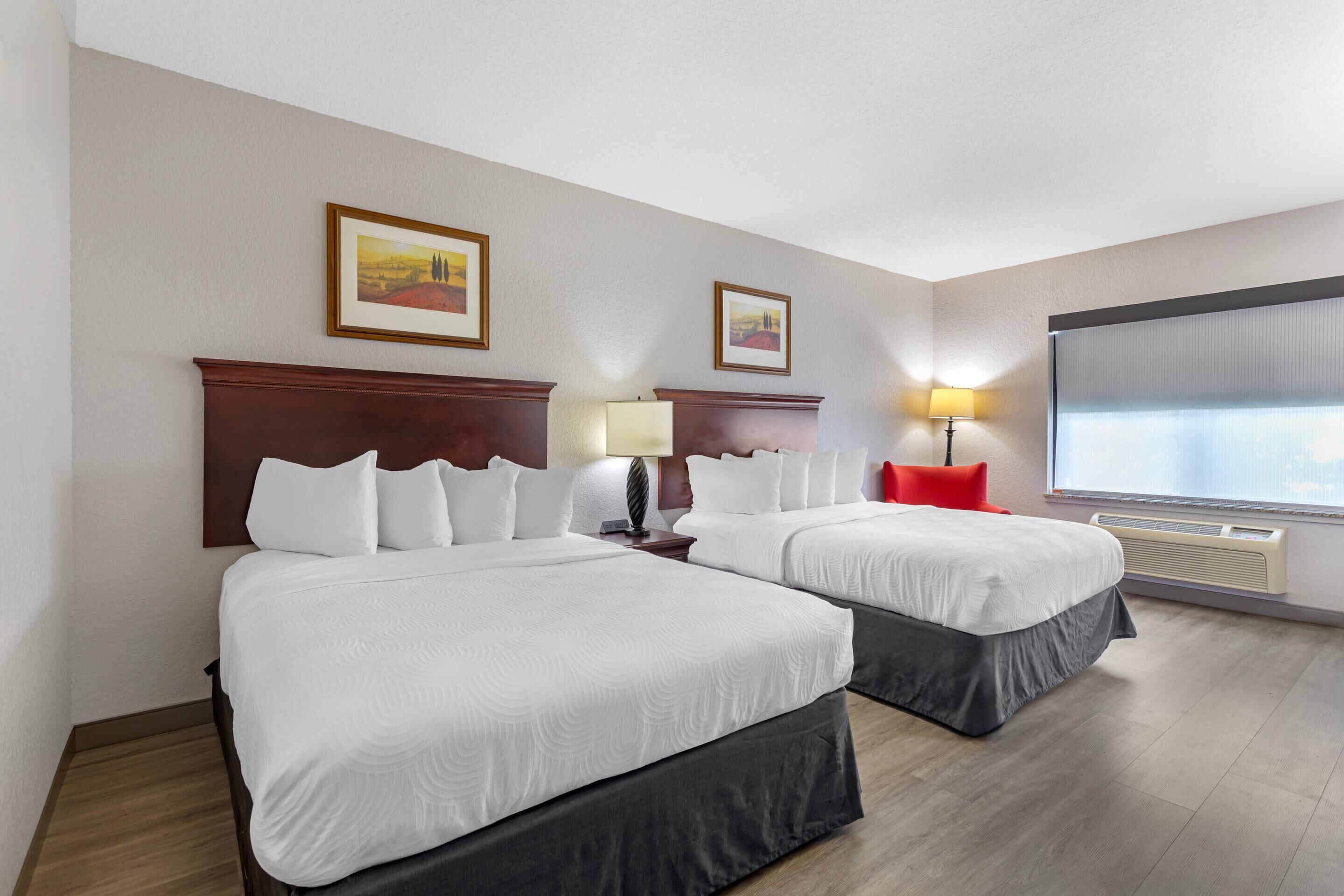 Premium bedding, desk, blackout curtains, iron/ironing board