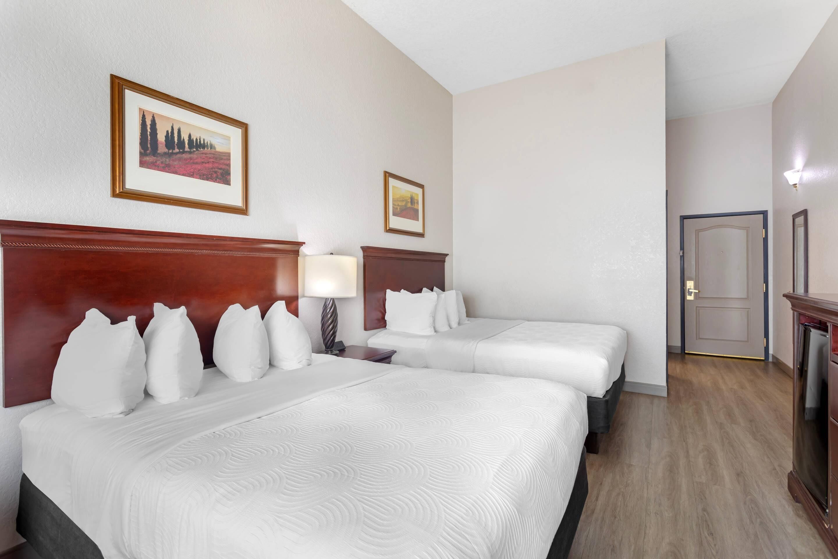 Premium bedding, desk, blackout curtains, iron/ironing board