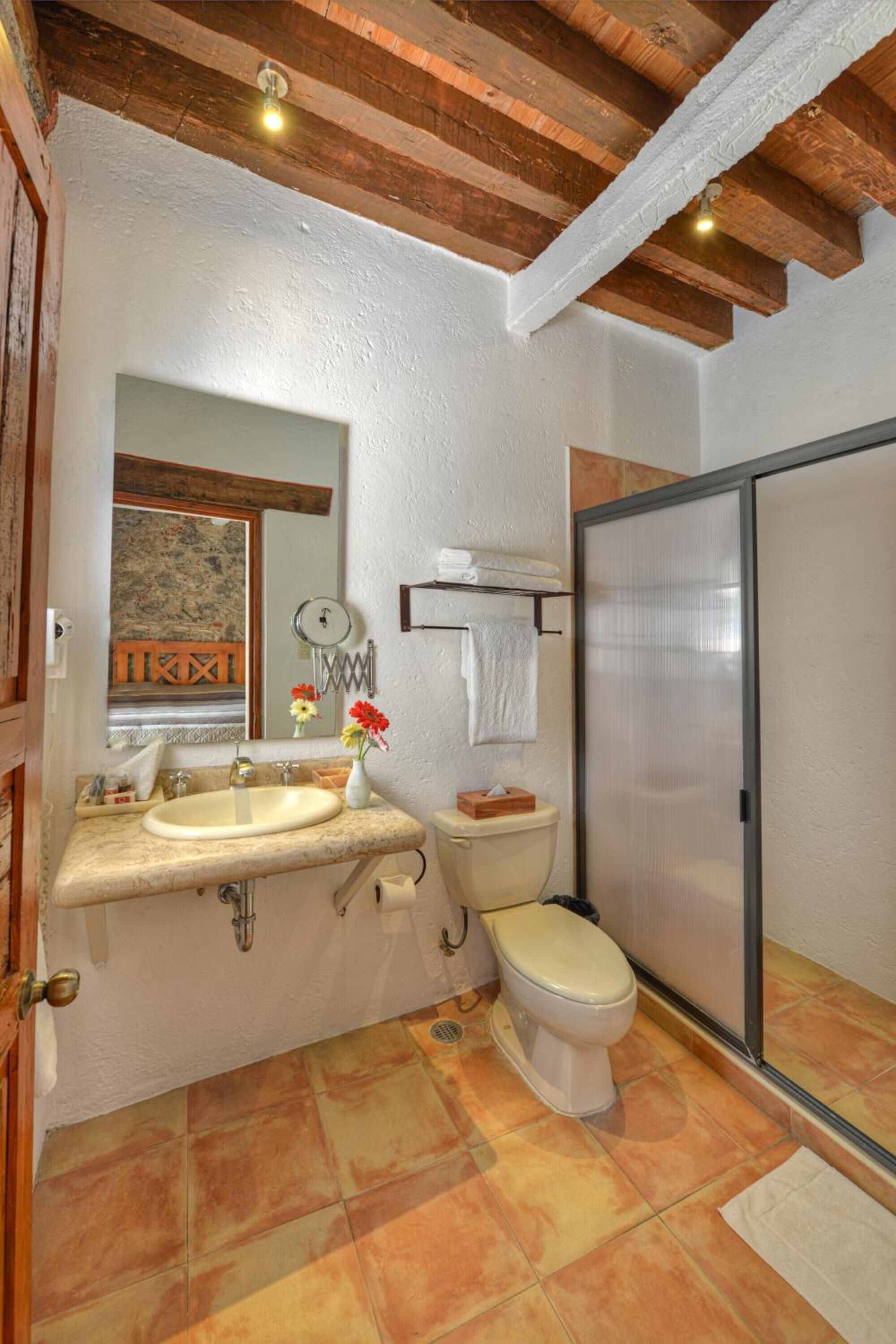 free toiletries, hair dryer, towels