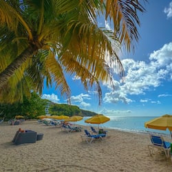 On the beach, white sand, free beach shuttle, free beach cabanas