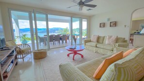 Cinnamon Heights Ultra Luxury 3 Bedrooms, Private Pool, Ocean View | Living area | 42-inch flat-screen TV with cable channels, TV, DVD player