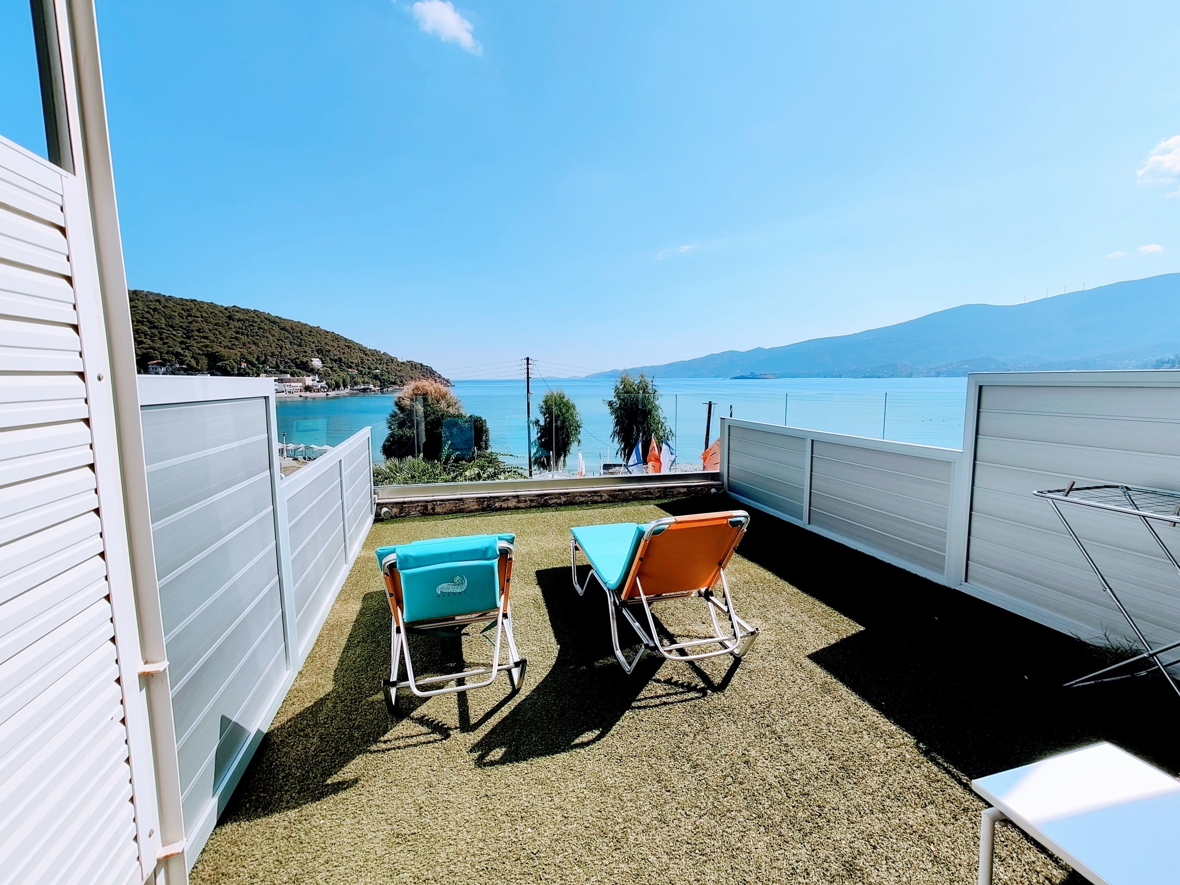 classic double or twin room, sea view (with private garden) | balcony