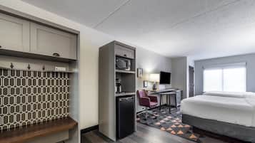Desk, blackout curtains, iron/ironing board, free WiFi