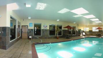 Indoor pool, open 6:00 AM to midnight, sun loungers