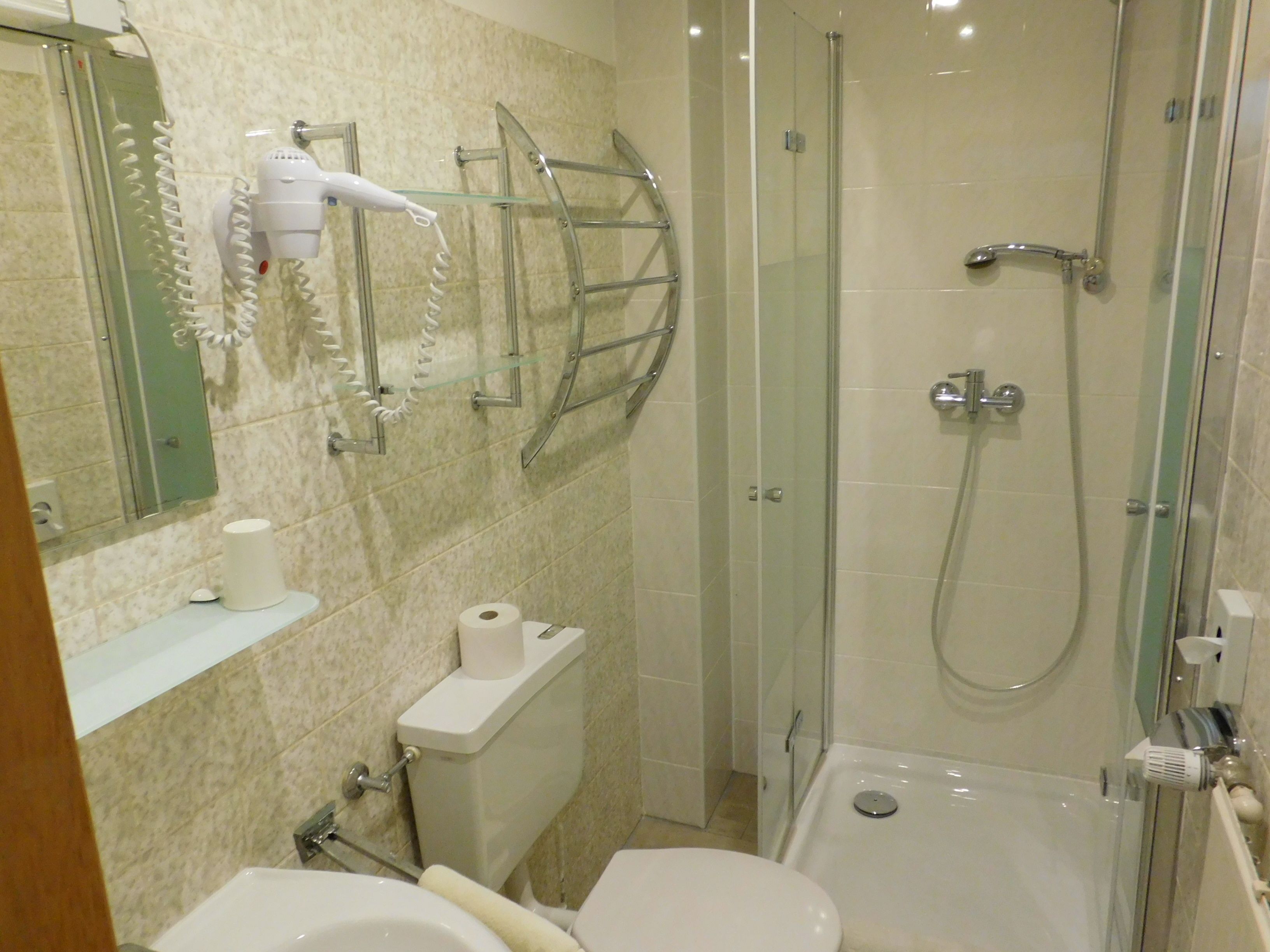 Einzelzimmer | Badezimmer | Dusche, Haartrockner, Handtücher