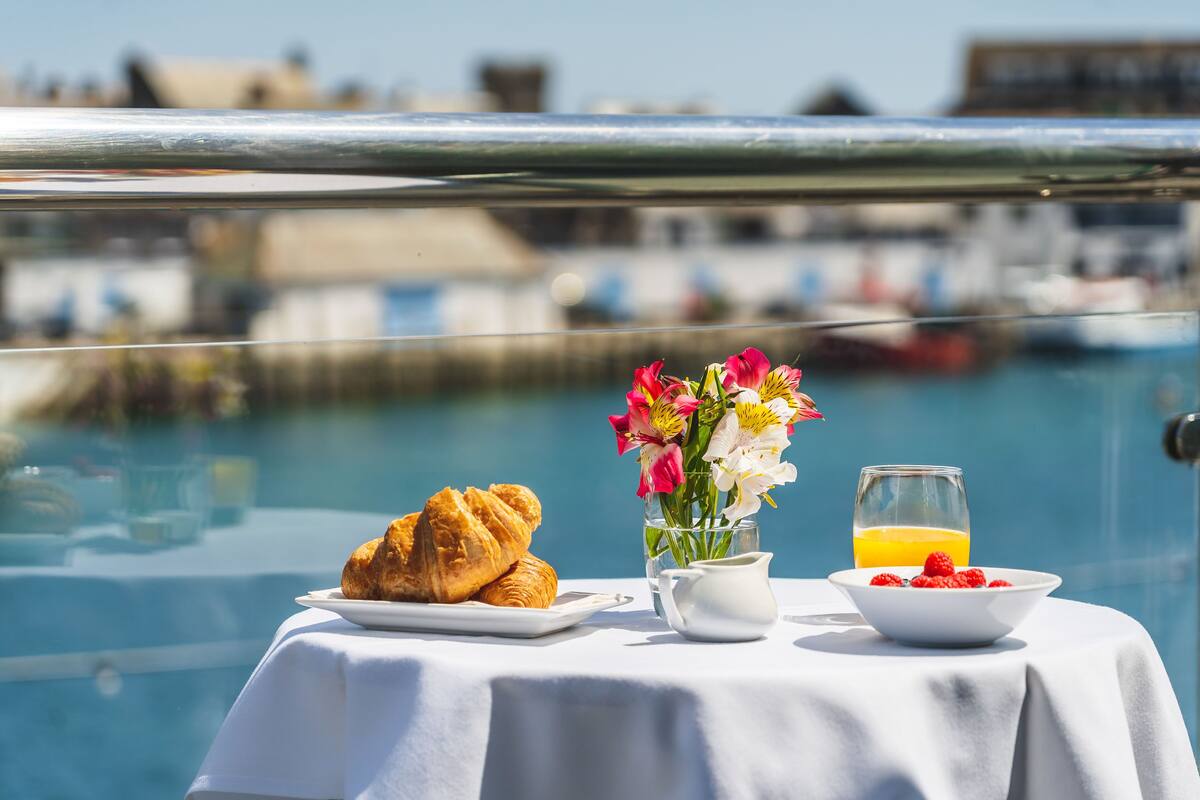 Superior-Doppelzimmer, Balkon, Hafenblick | Ausblick vom Zimmer