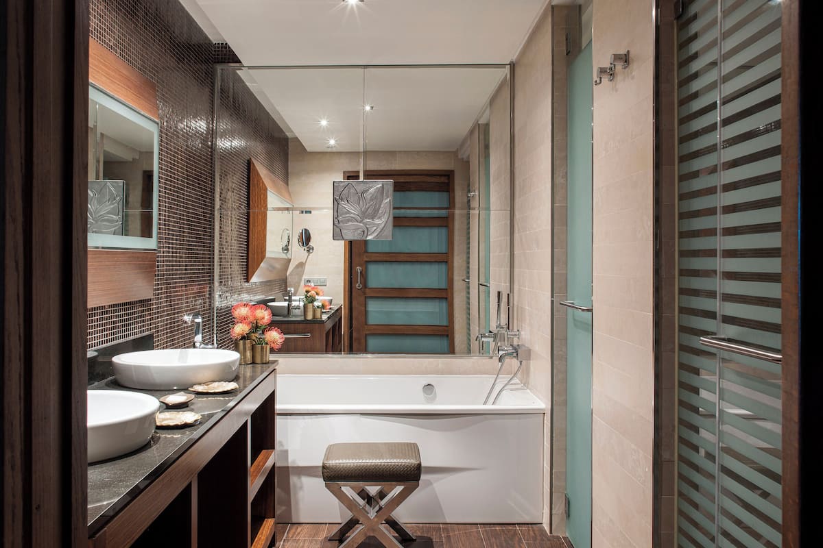 free toiletries, hair dryer, bathrobes, slippers