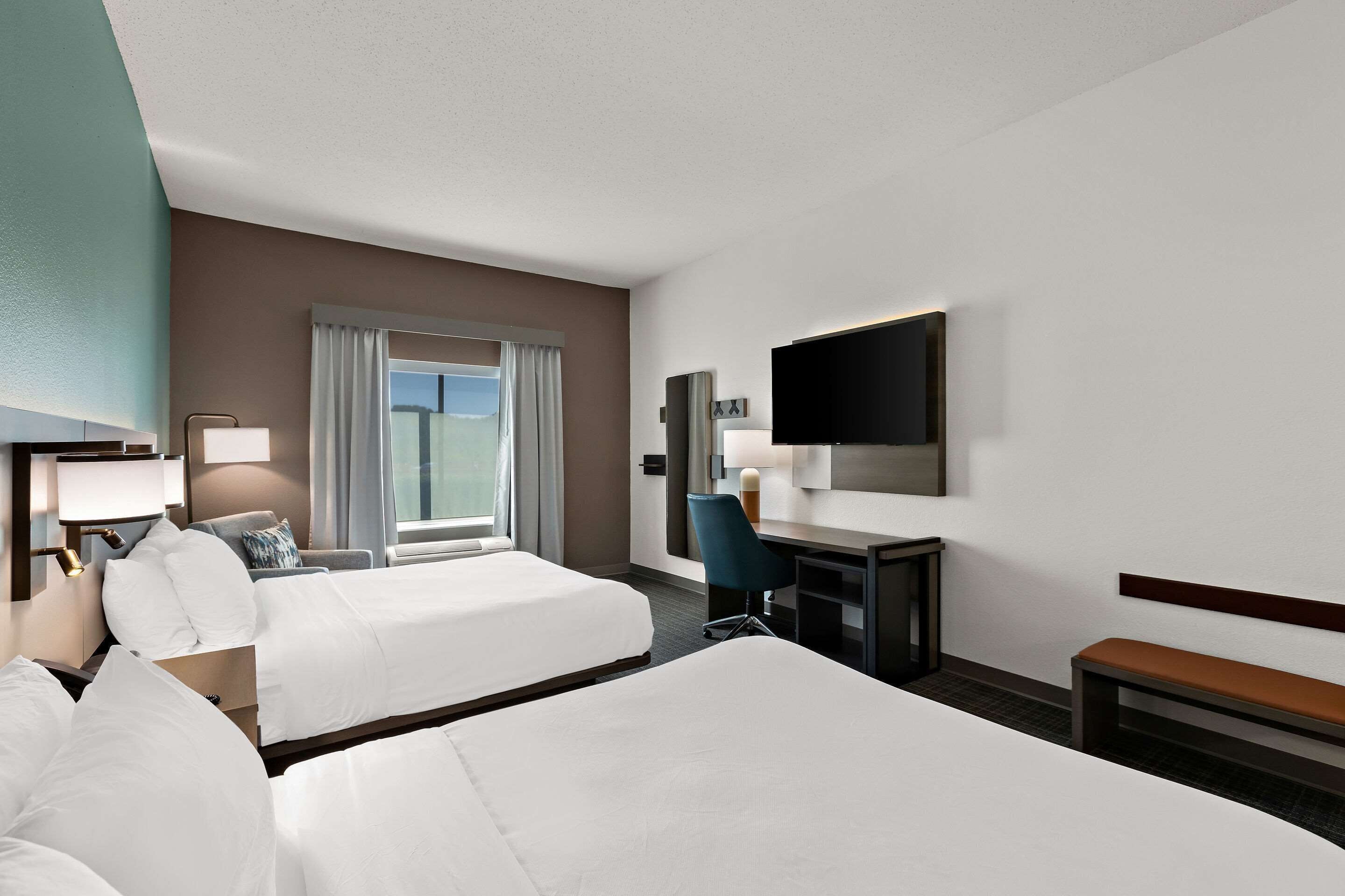 standard room, 2 queen beds, non smoking | premium bedding, down duvets, pillow-top beds, desk