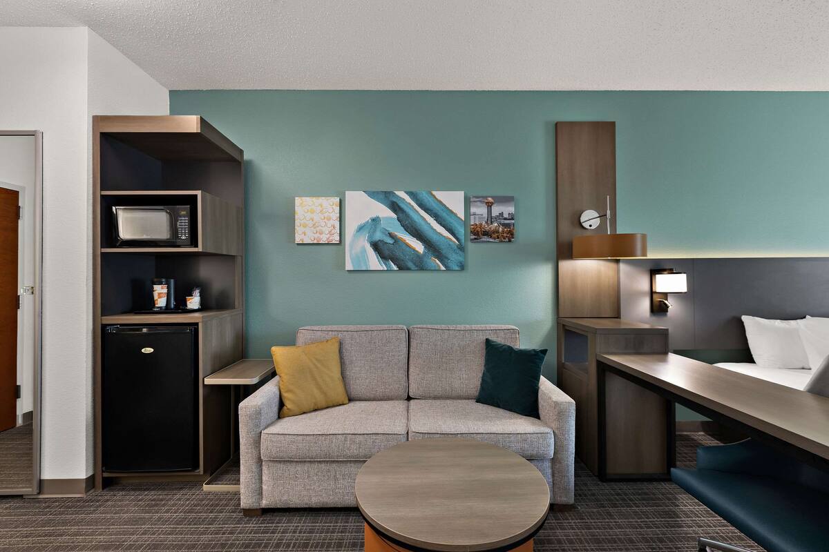 suite, 1 king bed with sofa bed, non smoking | premium bedding, down duvets, pillow-top beds, desk