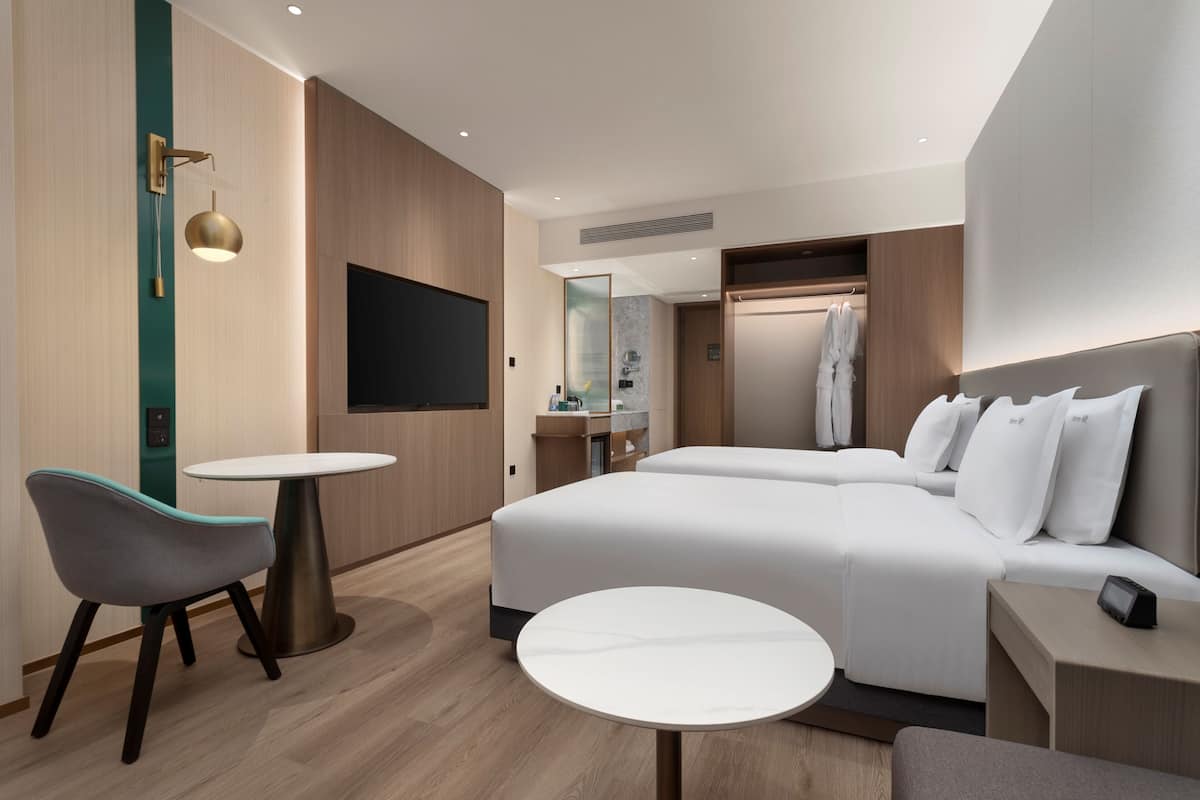 Standard Room, 2 Double Beds | Down comforters, minibar, in-room safe, desk