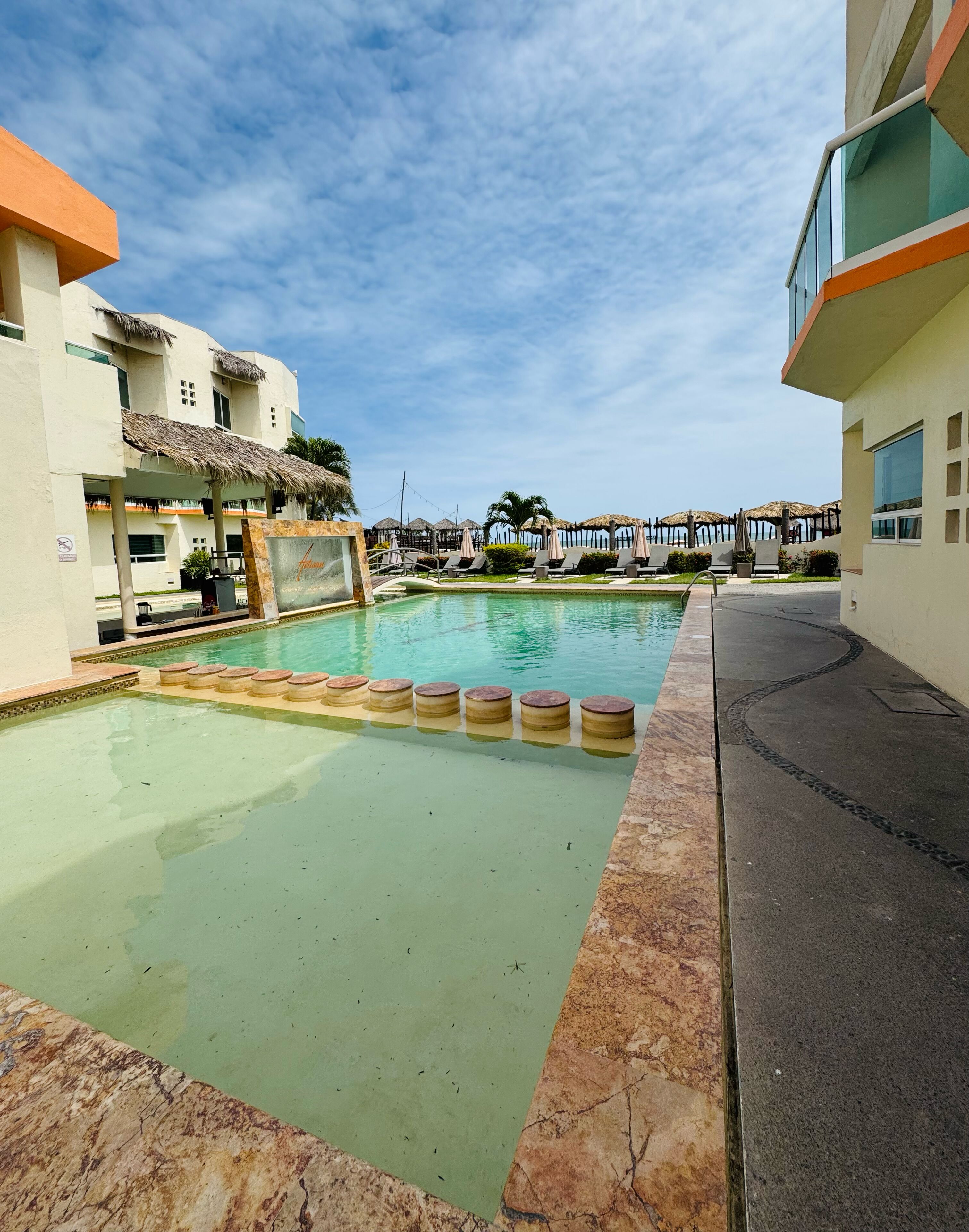 Indoor pool, outdoor pool, open 9:00 AM to 9:00 PM, pool umbrellas