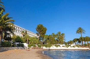 On the beach, white sand