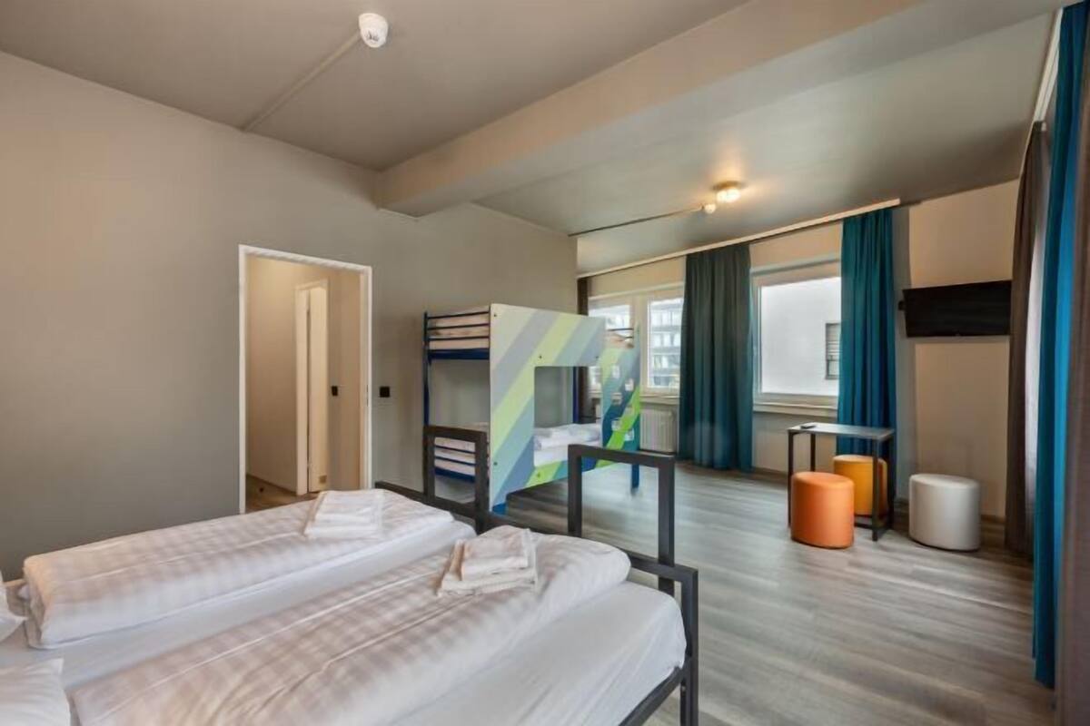 Desk, blackout drapes, iron/ironing board, free WiFi