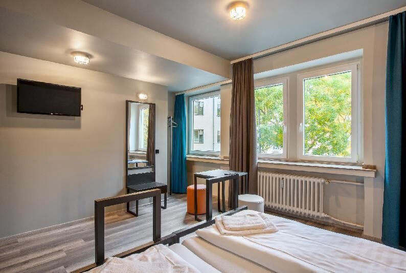 Desk, blackout curtains, iron/ironing board, free WiFi