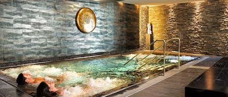 Sauna, steam room, body treatments, aromatherapy, facials, reflexology