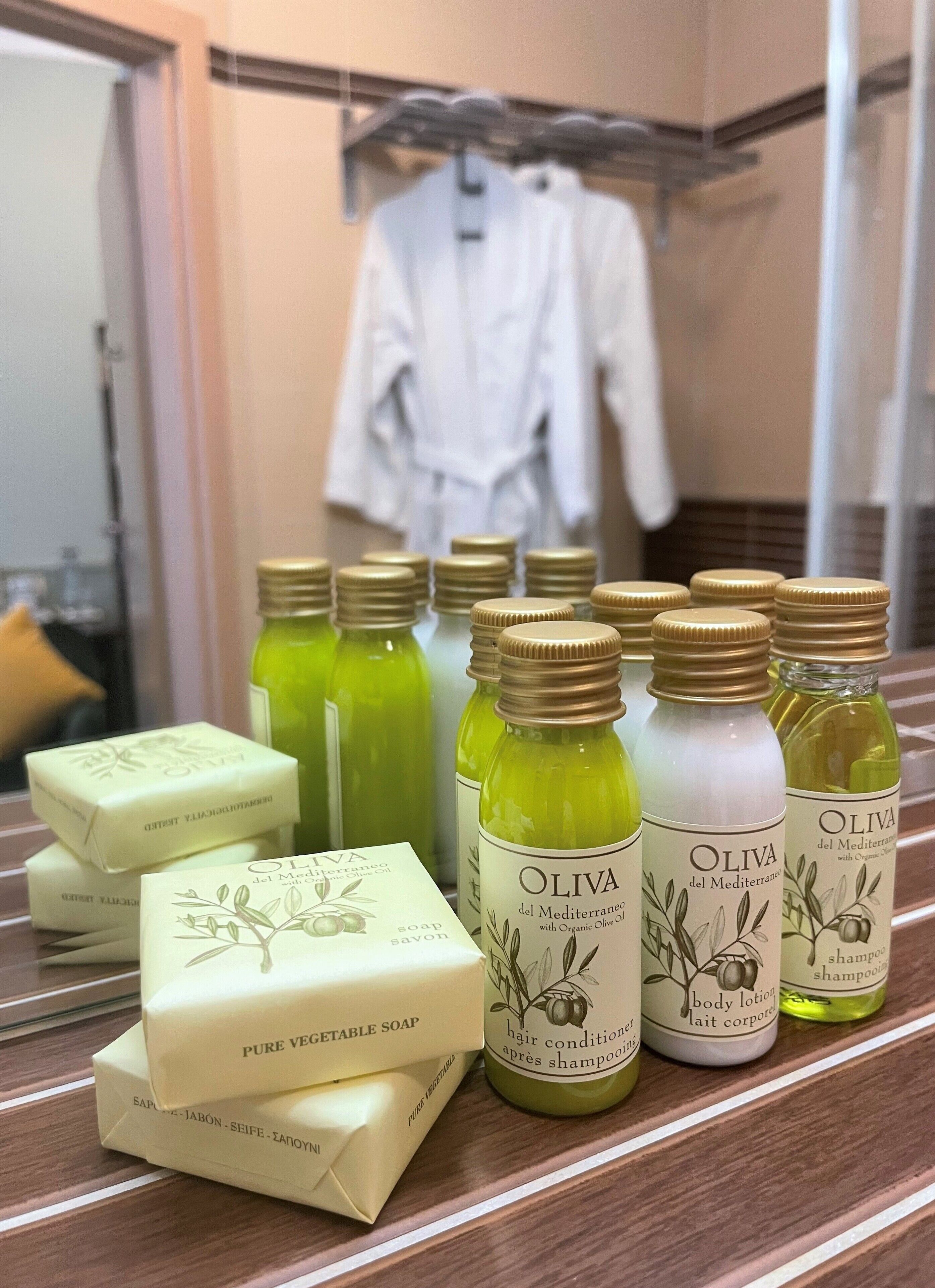 deluxe double room | bathroom | shower, eco-friendly toiletries, hair dryer, towels