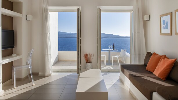 Executive Suite, Sea View | Living area | 32-inch LCD TV with satellite channels, TV - Archipelagos Resort Hotel & Villas (Paros)