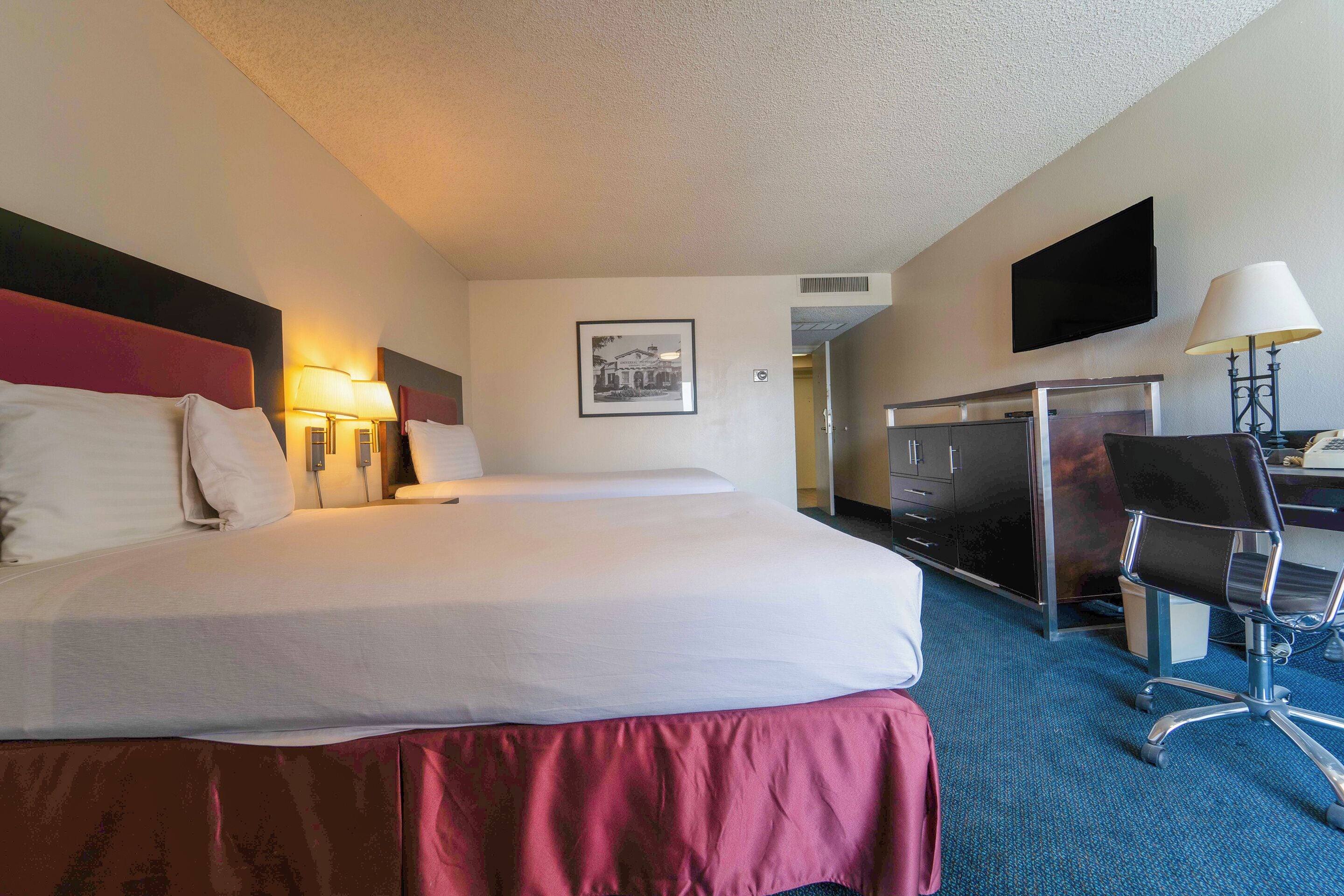 Room, 2 Double Beds, Poolside | Premium bedding, desk, iron/ironing board, free WiFi