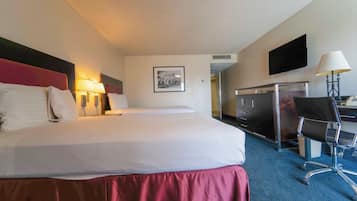 Room, 2 Double Beds, Poolside | 1 bedroom, premium bedding, desk, iron/ironing board