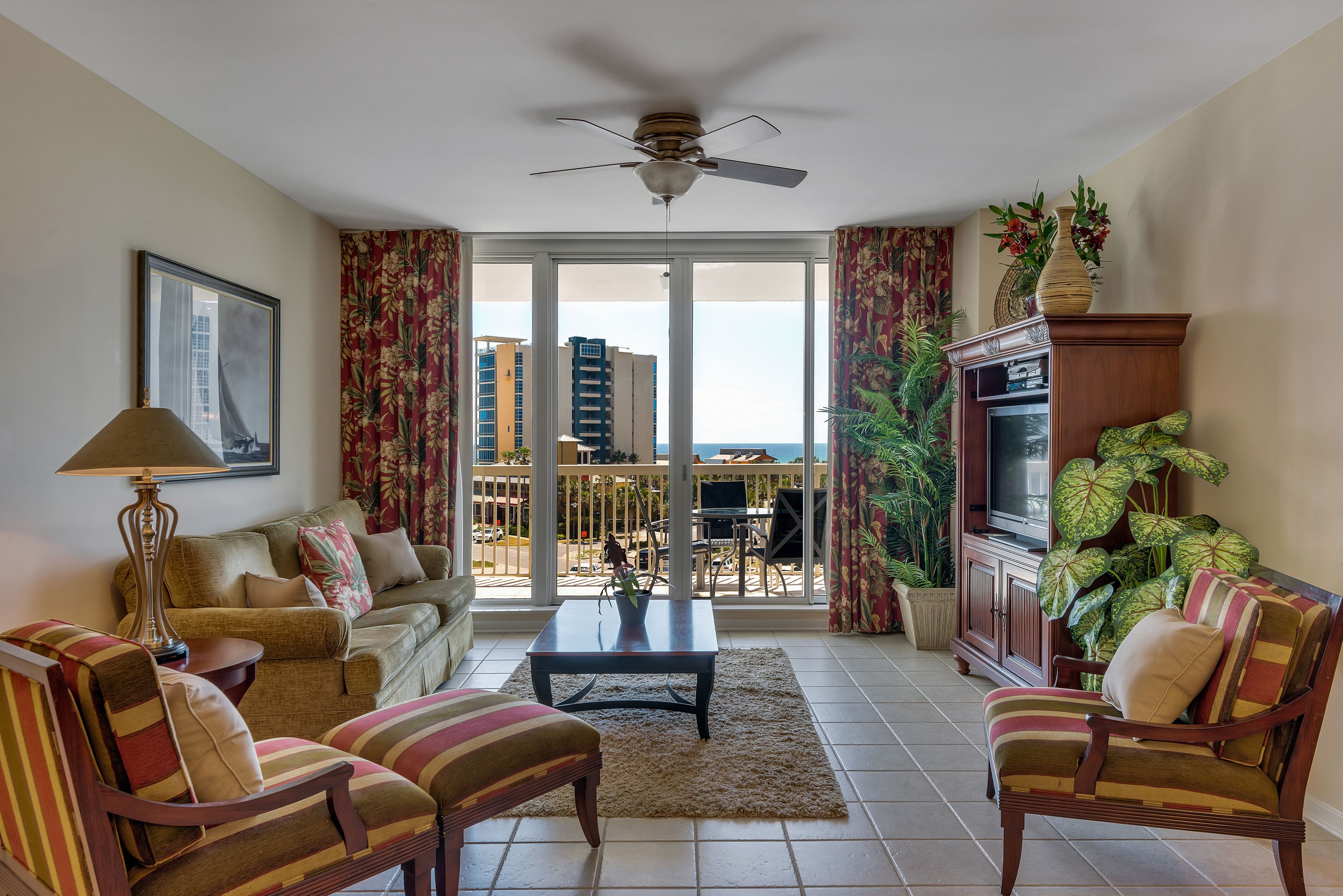 Condo, 2 Bedrooms, 2 Bathrooms, Sea View | Living area | 32-inch TV with cable channels, DVD player