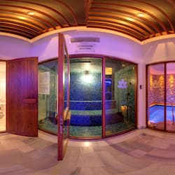 Outdoor treatment areas, hot tub, steam room, Turkish bath