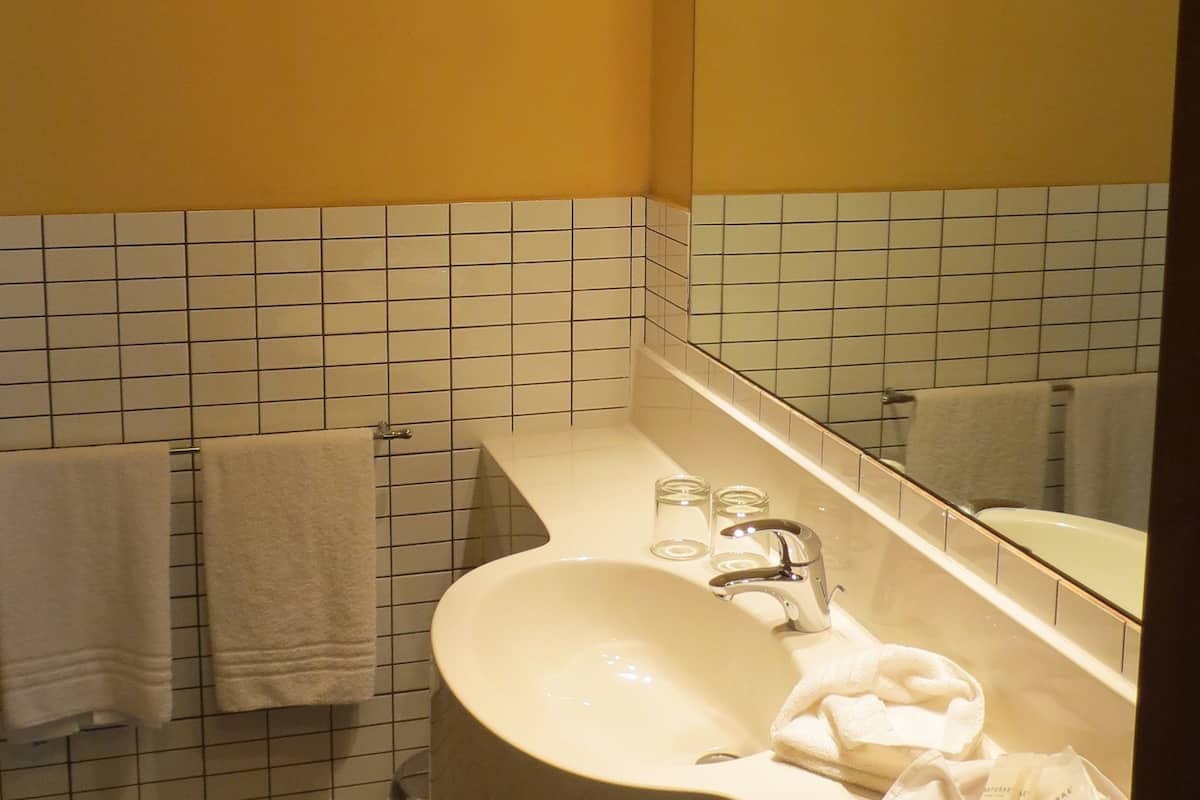 classic double room | bathroom | free toiletries, hair dryer, bidet, towels