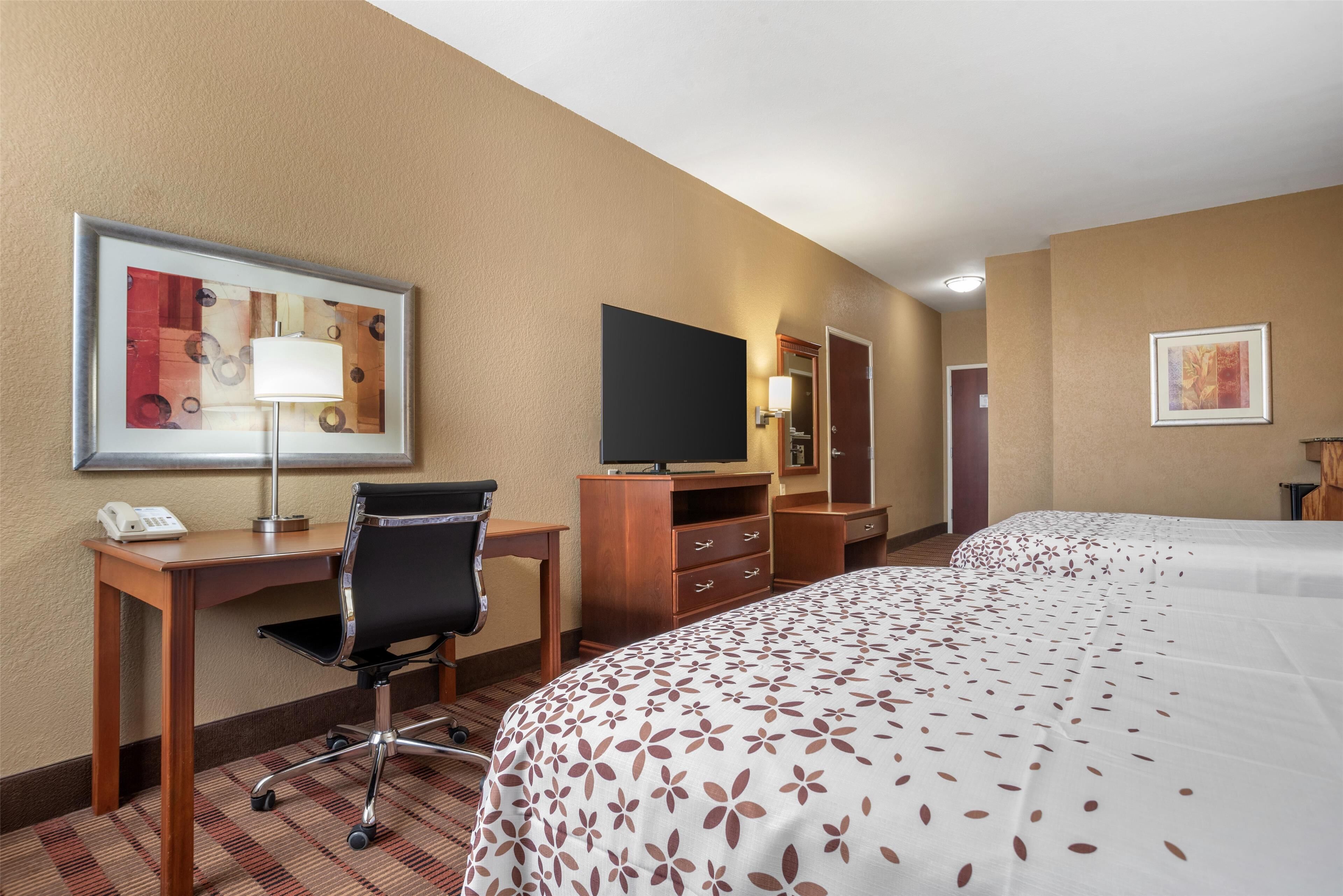 standard room, 2 queen beds, accessible, refrigerator & microwave | 1 bedroom, desk, blackout curtains, iron/ironing board