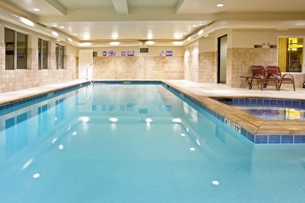 Indoor pool, open 8:00 AM to 10:00 PM, sun loungers