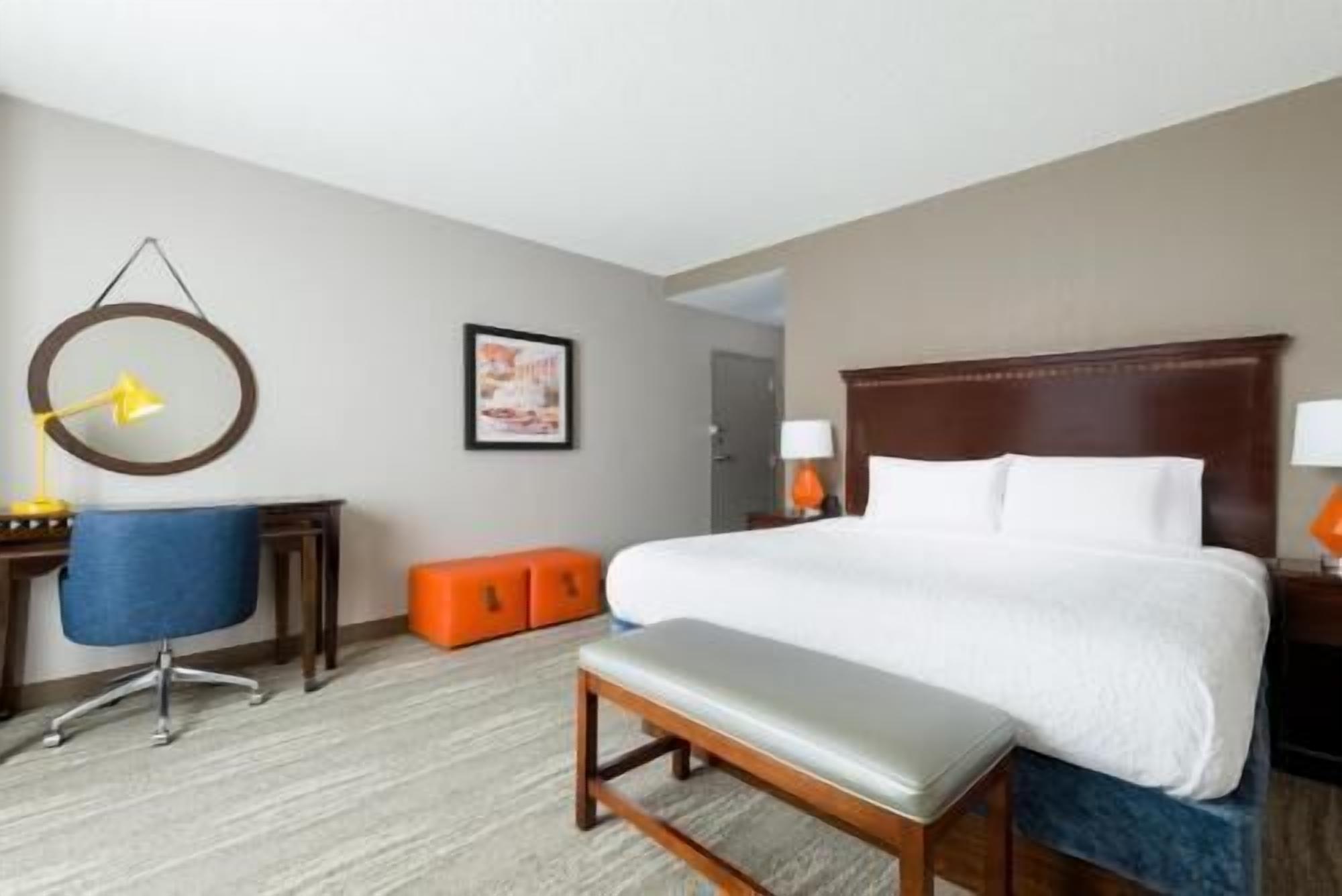 Premium bedding, desk, blackout drapes, iron/ironing board