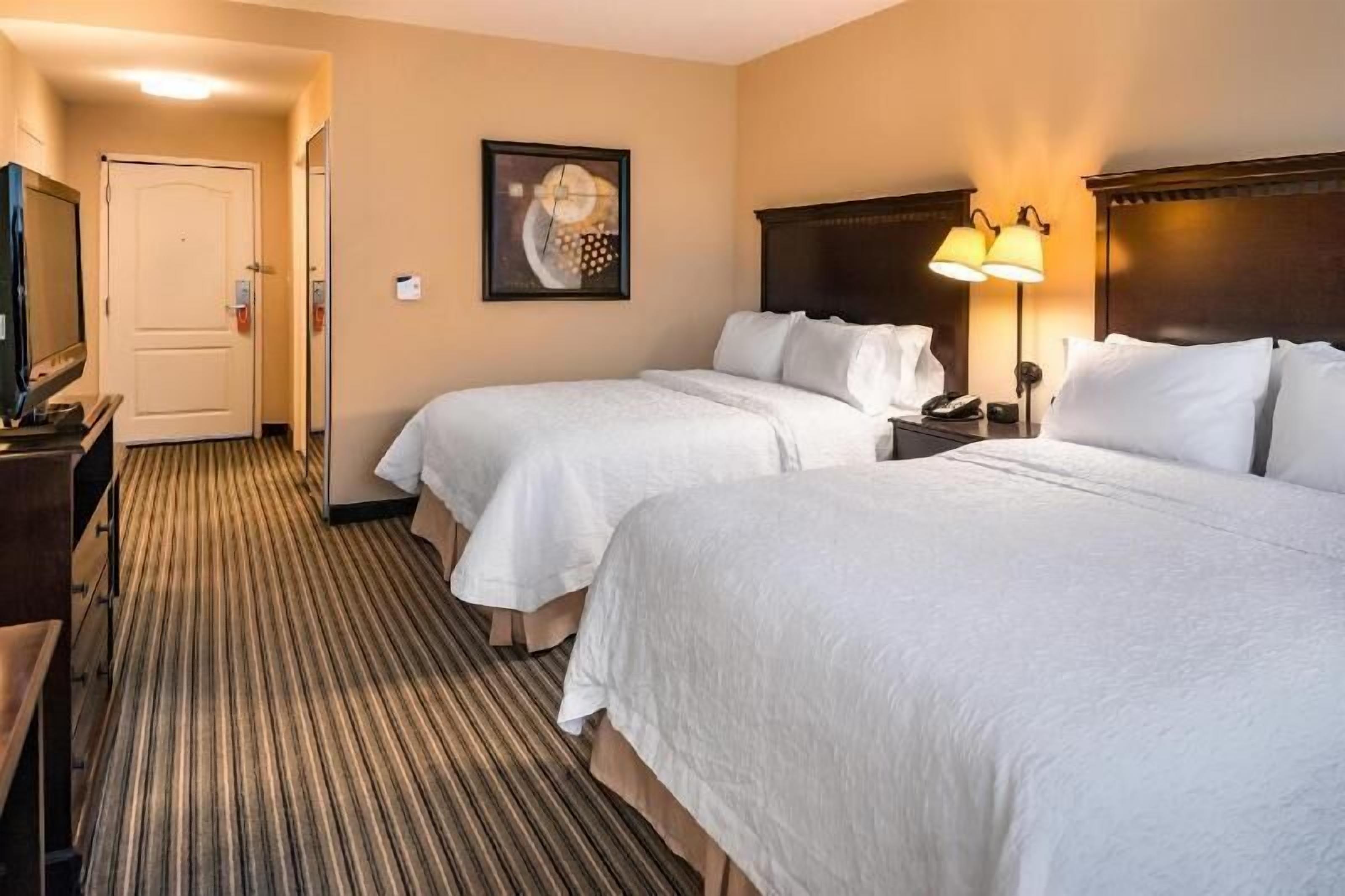 Premium bedding, desk, blackout drapes, iron/ironing board