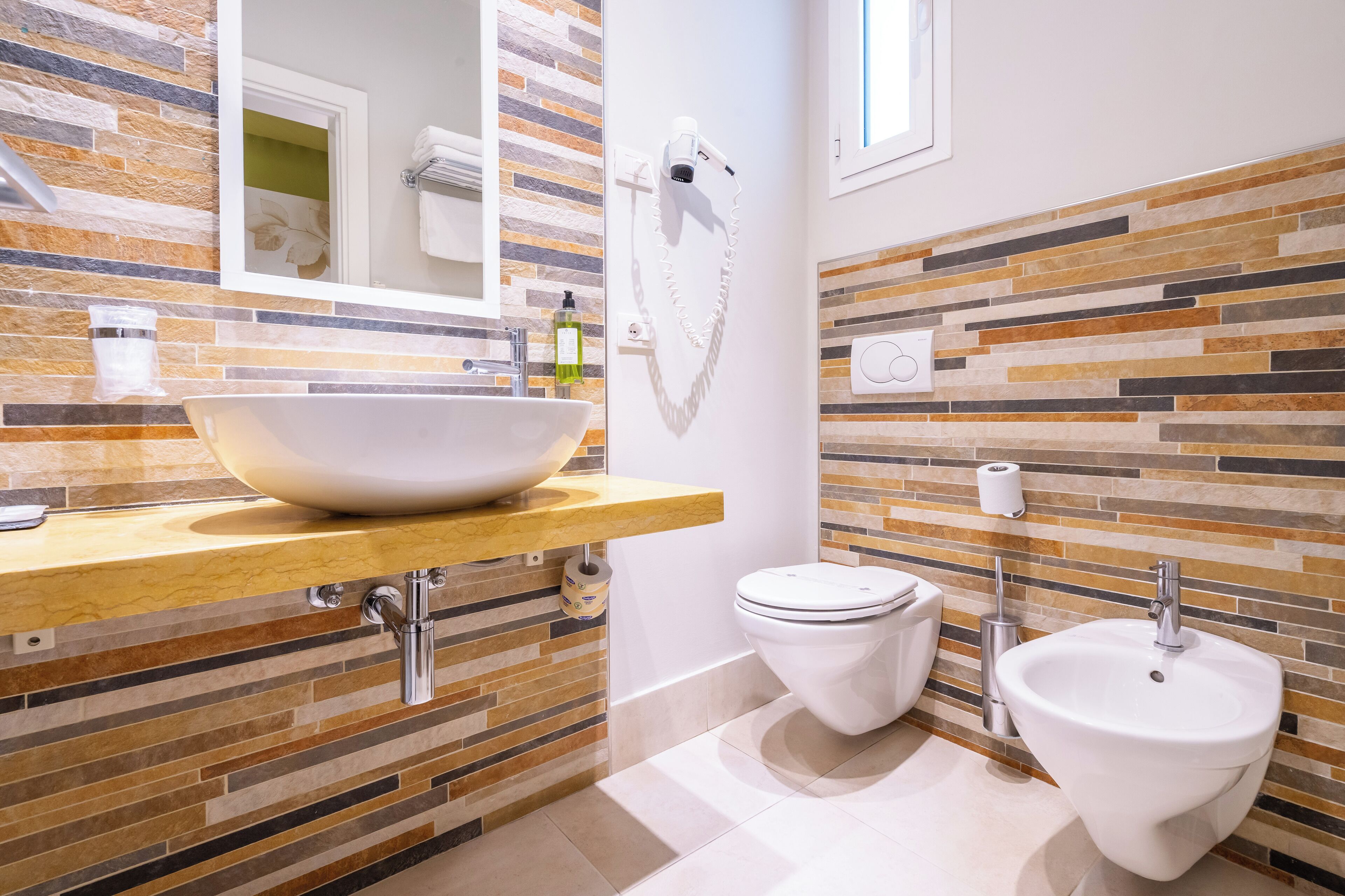 exclusive room | bathroom | shower, hair dryer, bidet, towels