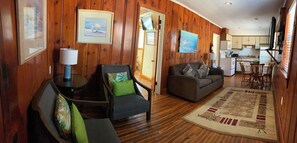 Deluxe Suite, 2 Bedrooms, Kitchen, Courtyard Area | Private kitchen | Fridge, microwave, coffee/tea maker