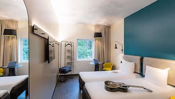 In-room safe, desk, blackout curtains, soundproofing